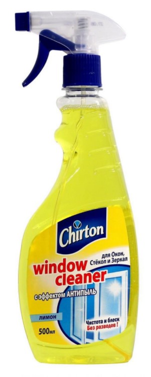 Картинка Средство для мытья стекол и зеркал "Лимон" Chirton, 500 мл BeautyConceptPro