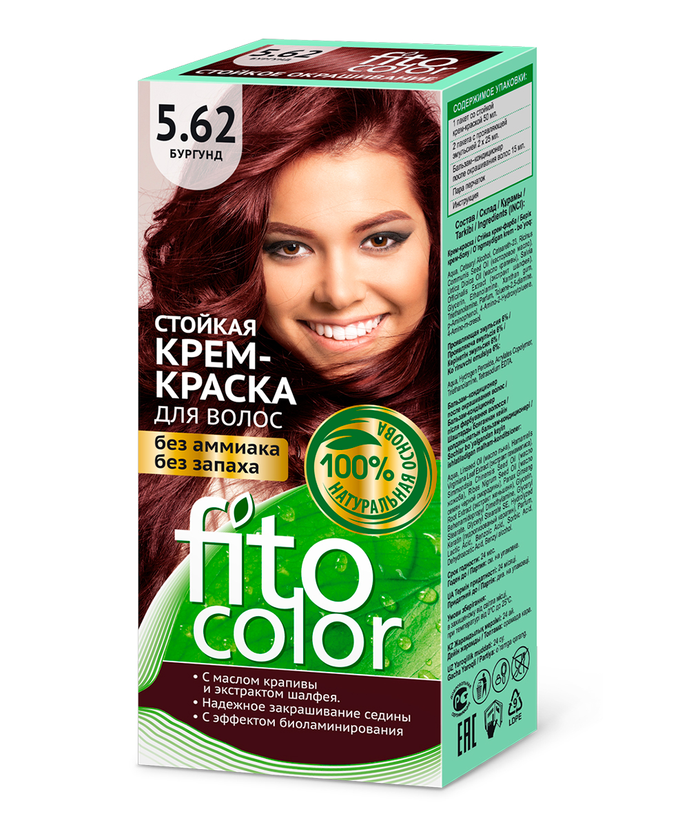 Картинка Фитокосметик Крем-краска для волос FitoColor тон 5.62 Бургунд BeautyConceptPro