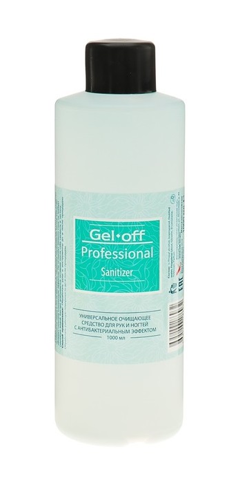Картинка Антибактериальное универсальное очищающее средство для рук и ногтей Gel off Sanitizer Professional, 1 л BeautyConceptPro