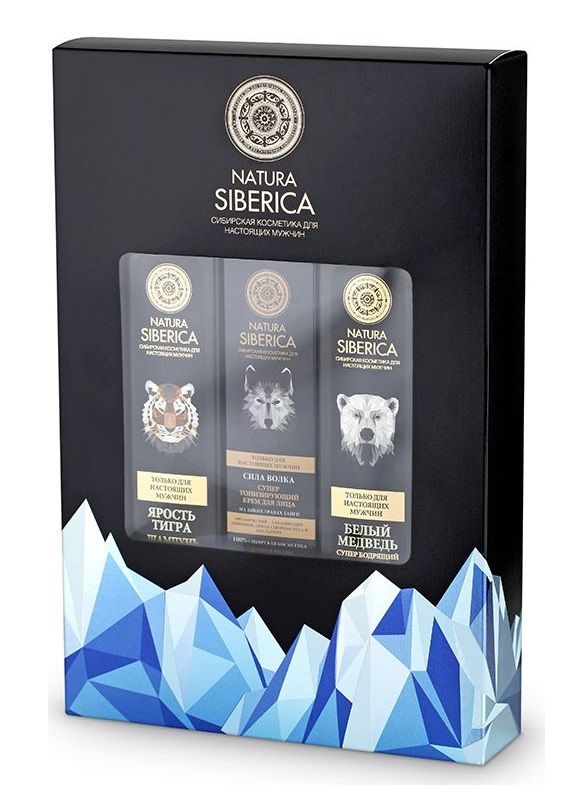 Картинка Natura Siberica Подарочный Набор "Для настоящих мужчин" (шампунь 250 мл + крем для лица 50 мл + гель для душа 250 мл) BeautyConceptPro