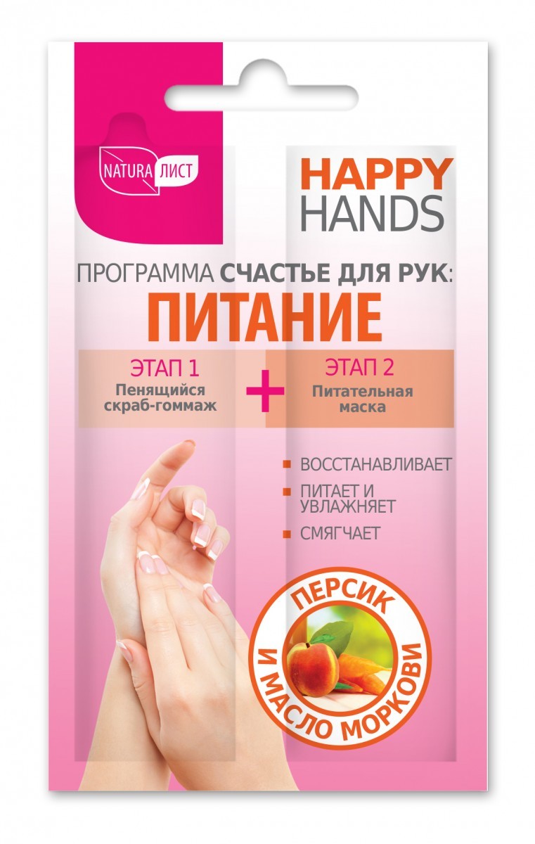 Картинка НАТУРАЛИСТ "HAPPY HANDS" Маска «Счастье для рук: питание», 2х7 мл BeautyConceptPro