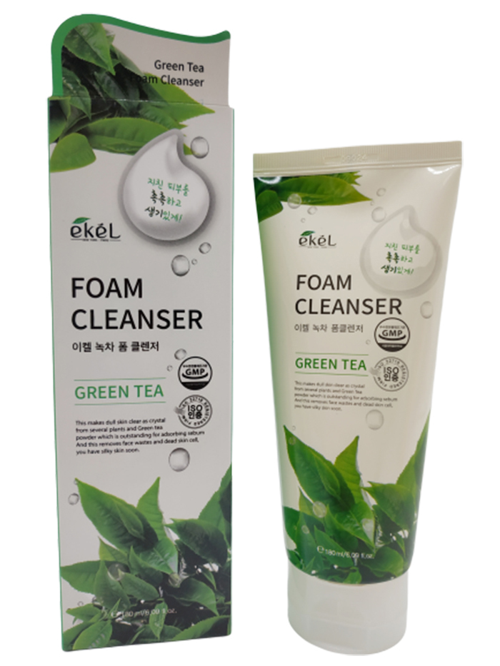 Картинка Пена для умывания с экстрактом зеленого чая Ekel Foam Cleanser Green Tea, 180 мл BeautyConceptPro