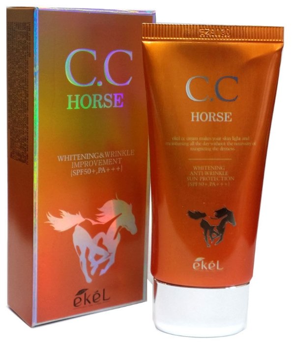 Картинка CC крем с лошадиным маслом Ekel Horse CC Cream SPF 50+ PA+++, 50 мл BeautyConceptPro