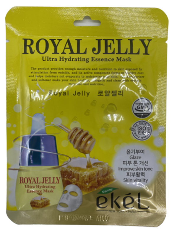 Картинка Тканевая маска с экстрактом маточного молочка Ekel Ultra Hydrating Essence Mask Royal Jelly, 25 мл BeautyConceptPro