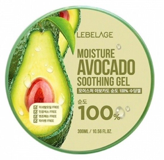 Картинка Универсальный гель с экстрактом авокадо Lebelage Soothing Gel Moisture Avocado 100%, 300 мл BeautyConceptPro