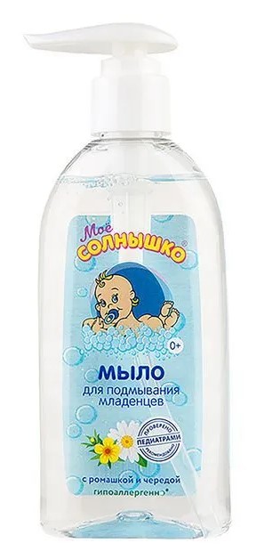 Картинка Мыло жидкое с ромашкой и чередой для подмывания младенцев Мое солнышко, 400 мл BeautyConceptPro