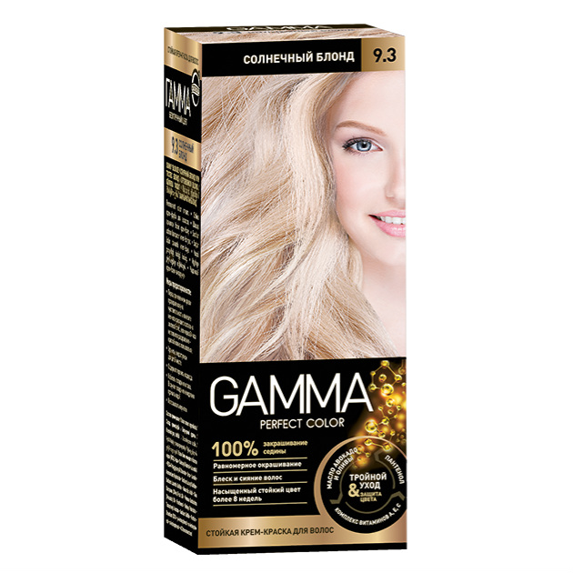 Картинка Крем-краска для волос Gamma Perfect color 9.3 Солнечный блонд, 100 гр BeautyConceptPro