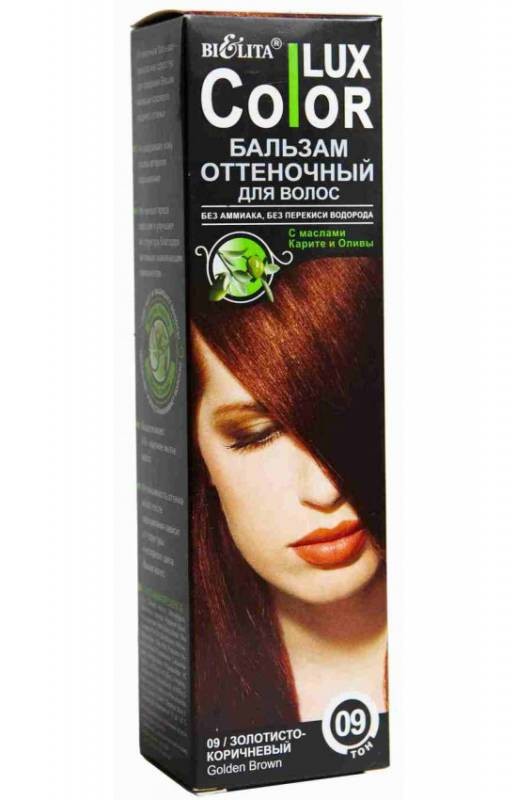 Картинка Bielita Бальзам оттеночный для волос тон 09 золотистый коричневый, 100 мл BeautyConceptPro