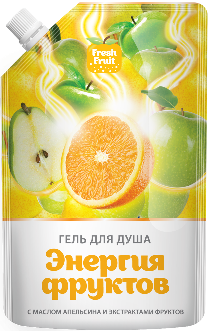 Картинка FRESH FRUIT гель для душа «Энергия фруктов» с маслом апельсина и экстрактами фруктов, (дой-пак), 200 мл BeautyConceptPro