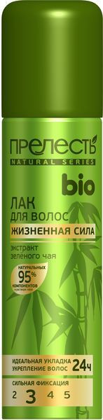 Картинка Лак для волос "Жизненная сила" с экстрактом зеленого чая Прелесть Bio, 160 мл BeautyConceptPro