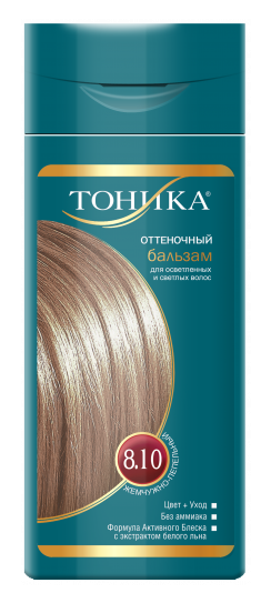 Картинка Тоника Оттеночный бальзам для волос 8.10 Жемчужно-пепельный, 150 мл BeautyConceptPro