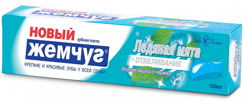 Картинка Зубная паста «Ледяная мята + отбеливание» Новый Жемчуг, 100 мл BeautyConceptPro