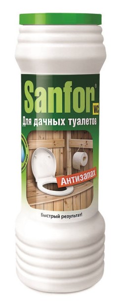 Картинка Средство дезодорирующее для дачных туалетов Антизапах порошок Sanfor, 400 гр BeautyConceptPro