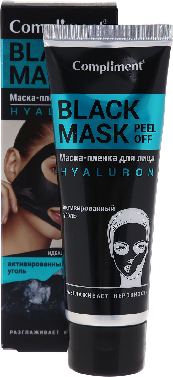 Картинка Маска-пленка Hyaluron идеальная гладкость Compliment Black Mask Peel Off, 80 мл BeautyConceptPro