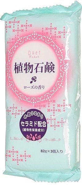 Картинка Daiichisekken Мыло туалетное натуральное увлажняющее "Duet" с ароматом розы, 3шт х 82 гр. BeautyConceptPro