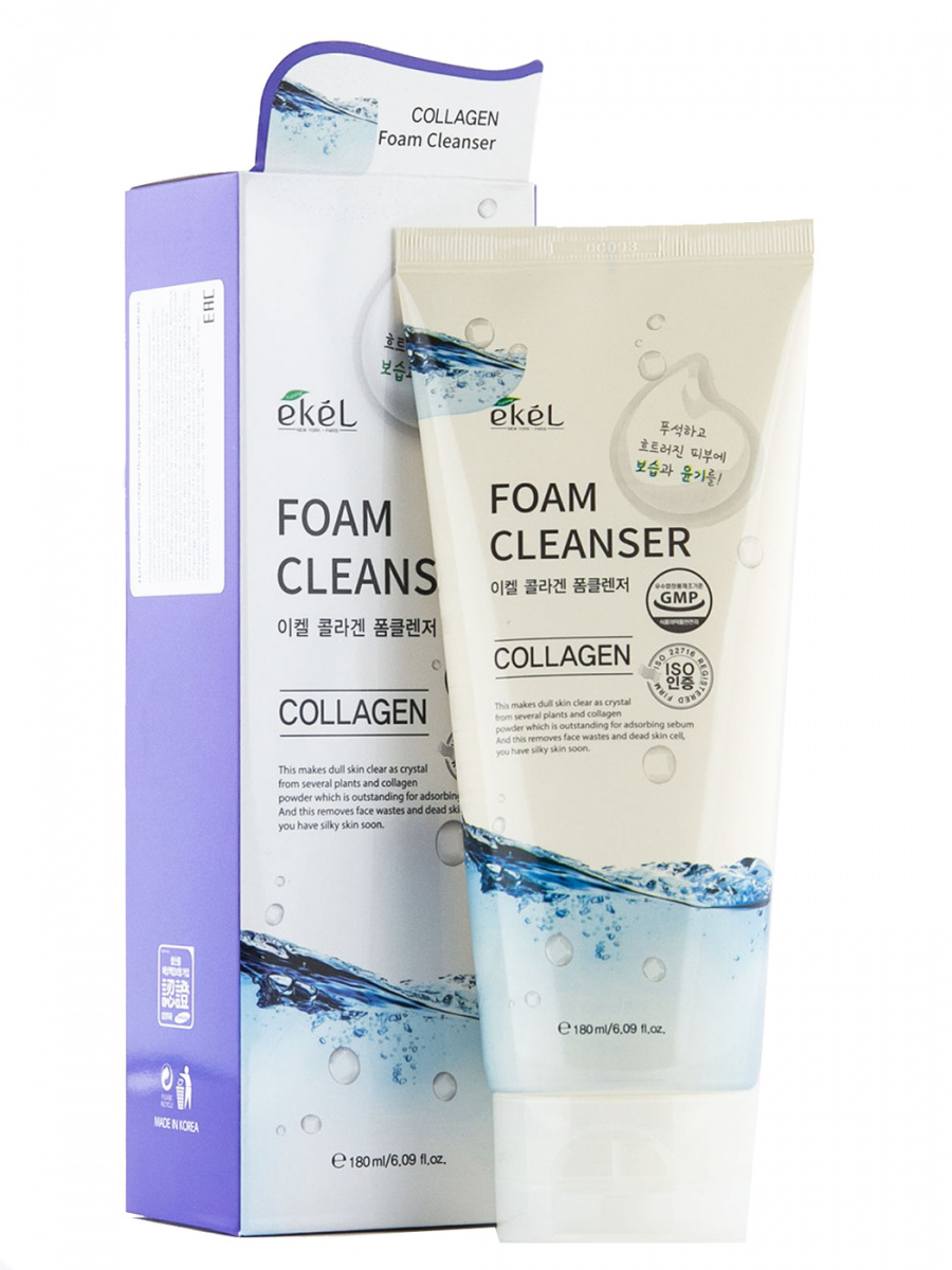 Картинка Пена для умывания с коллагеном Ekel Foam Cleanser Collagen, 180 мл BeautyConceptPro