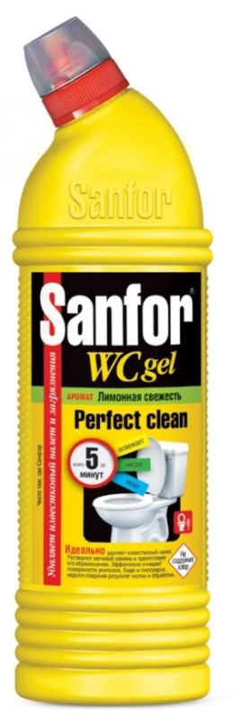 Картинка Чистящее средство WC gel Лимонная свежесть Sanfor, 1 л BeautyConceptPro