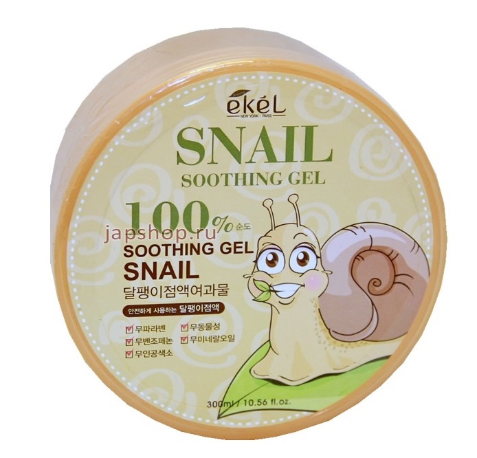 Картинка Успокаивающий гель с улиточным муцином Ekel Soothing Gel Snail, 300 мл BeautyConceptPro