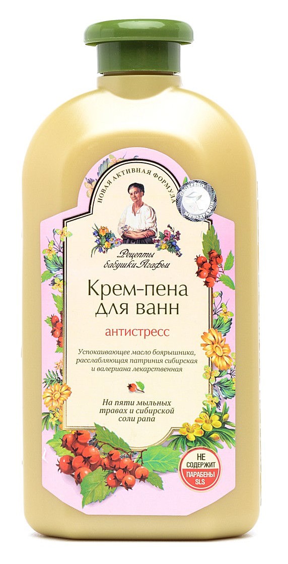 Картинка Крем-пена для ванн "Антистресс" Рецепты бабушки Агафьи, 500 мл BeautyConceptPro