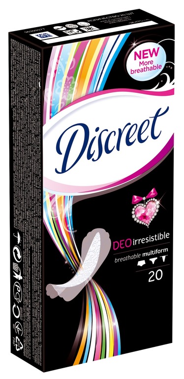 Картинка Женские гигиенические прокладки на каждый день Deo Irresistible Multiform Single Discreet, 20 шт BeautyConceptPro
