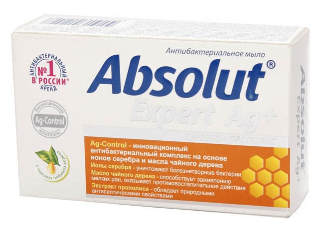 Картинка Мыло туалетное антибактериальное Серебро + Прополис Absolut, 90 гр BeautyConceptPro
