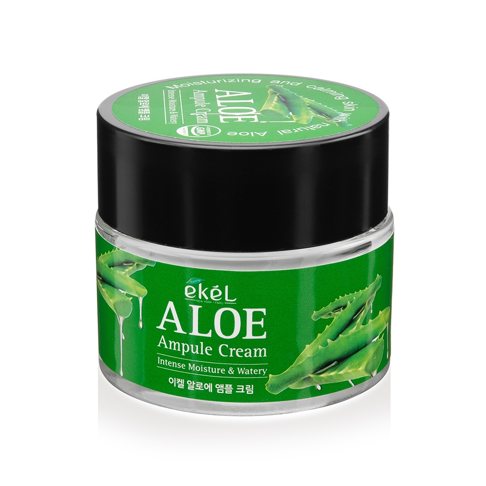 Картинка Крем ампульный для ухода за кожей Ekel Aloe Ampule Cream, 70 мл BeautyConceptPro