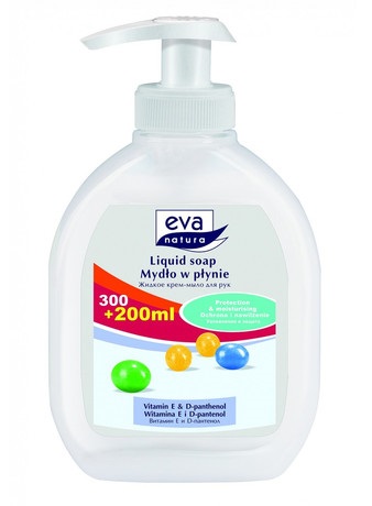 Картинка Жидкое крем-мыло для рук Витамин Е и Д-пантенол Eva Natura, 500 мл BeautyConceptPro