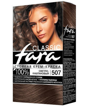 Картинка Fara Classic Краска для волос 507 Светлый каштан BeautyConceptPro