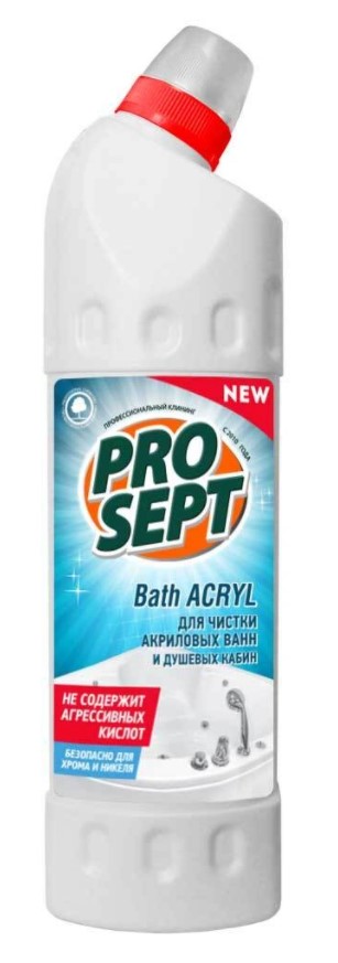 Картинка Средство для чистки акриловых ванн и душевых кабин Prosept Bath Acryl, 750 мл BeautyConceptPro