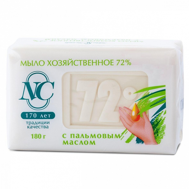 Картинка Хозяйственное мыло "72%" с пальмовым маслом, 180 гр BeautyConceptPro