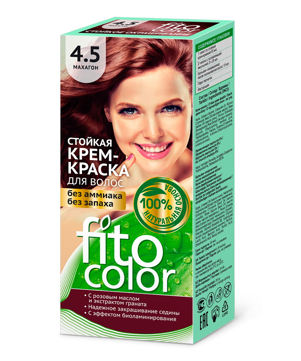 Картинка Фитокосметик Крем-краска для волос FitoColor тон 4.5 Махагон BeautyConceptPro