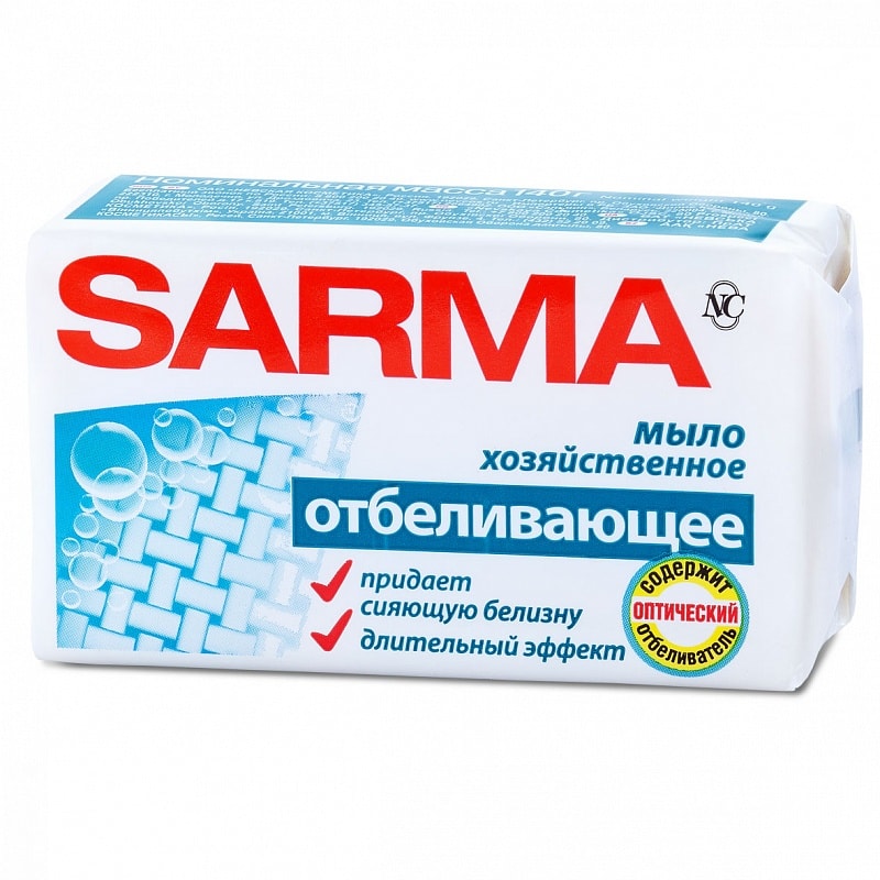 Картинка Хозяйственное мыло отбеливающее Сарма, 140 гр BeautyConceptPro