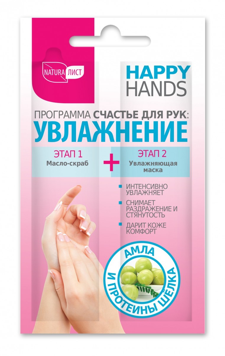 Картинка НАТУРАЛИСТ "HAPPY HANDS" Маска «Счастье для рук: увлажнение», 2х7 мл BeautyConceptPro