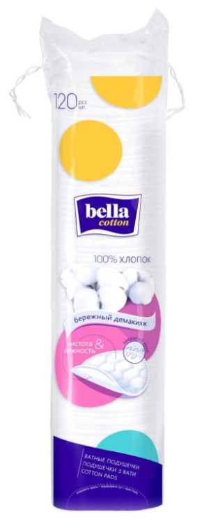 Картинка Ватные диски косметические Bella, 120 шт BeautyConceptPro