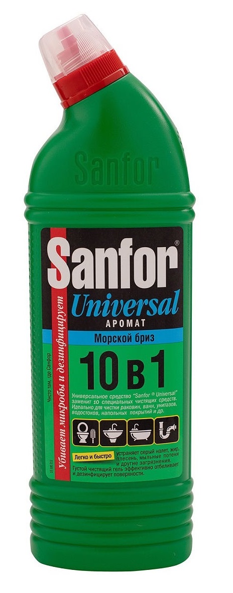 Картинка Чистящее средство Универсал 10 в 1 Морской бриз Sanfor, 1 л BeautyConceptPro