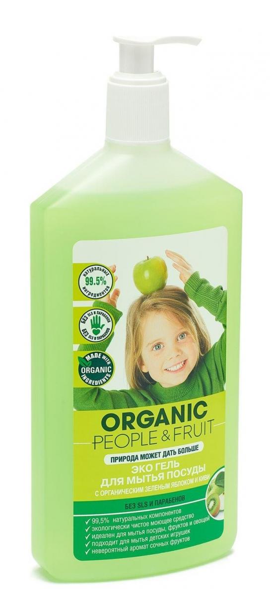 Картинка Гель Эко для мытья посуды "Зеленое яблоко и киви" Organic People, 500 мл BeautyConceptPro