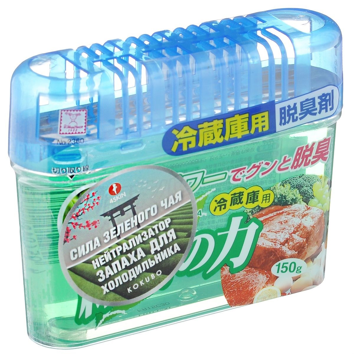 Картинка KOKUBO Поглотитель неприятных запахов для общего отделения холодильника с экстрактом зеленого чая, 150 гр. BeautyConceptPro