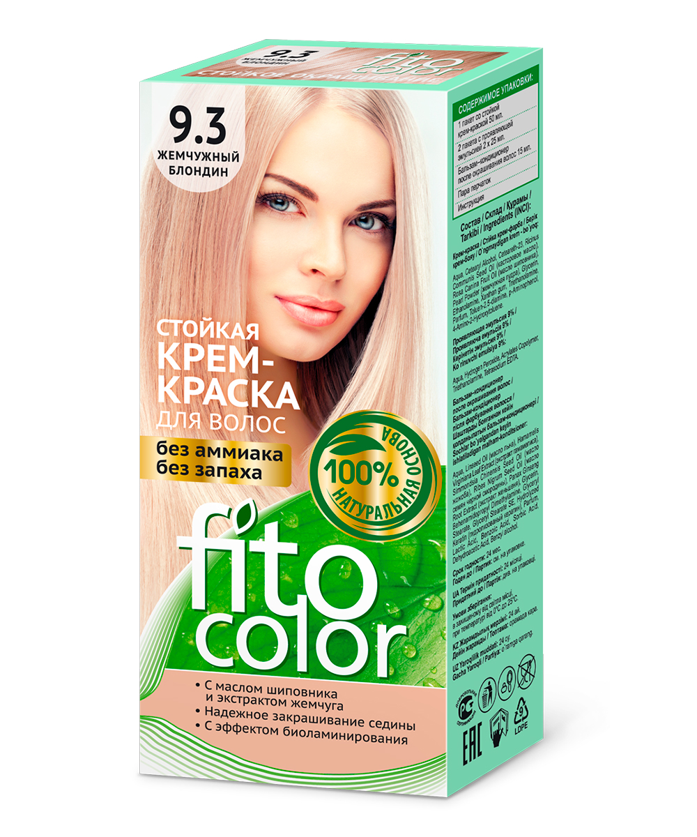 Картинка Фитококсметик Крем-краска для волос FitoColor тон 9.3 Жемчужный блондин BeautyConceptPro