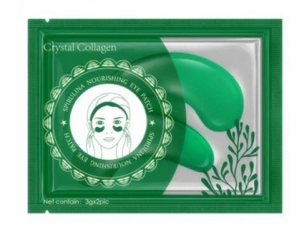 Картинка Патчи для глаз Crystal collagen gold с экстрактом зеленого чая Spirulina Nourishing Eye Patch, 1 пара BeautyConceptPro