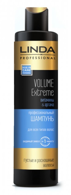 Картинка Linda Professional Шампунь профессиональный для волос, volume extreme black, 300 мл BeautyConceptPro