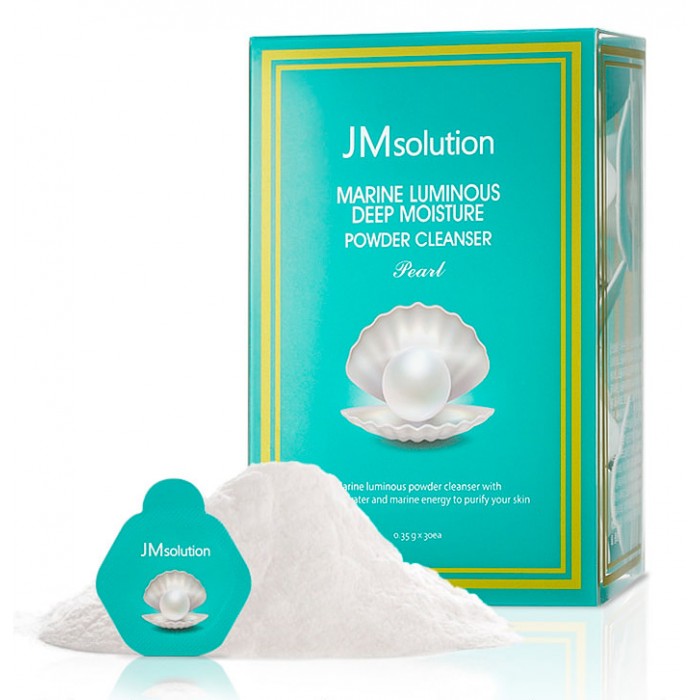 Картинка Увлажняющая энзимная пудра для умывания с жемчугом JMsolution Marine Luminous Deep Moisture Powder Cleanser Pearl, 3.5 гр*30 шт BeautyConceptPro