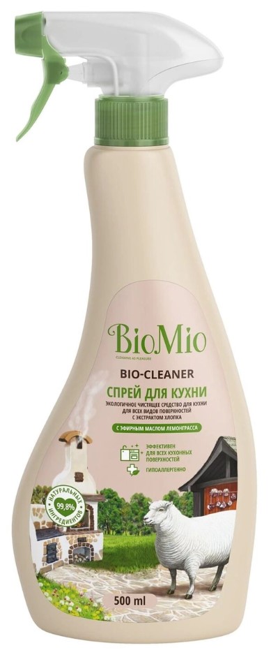 Картинка Спрей для кухни "Лемонграсс" чистящий BioMio, 500 мл BeautyConceptPro