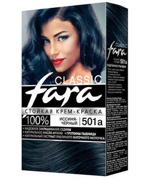 Картинка Fara Classic Краска для волос 501А Иссиня-черный BeautyConceptPro